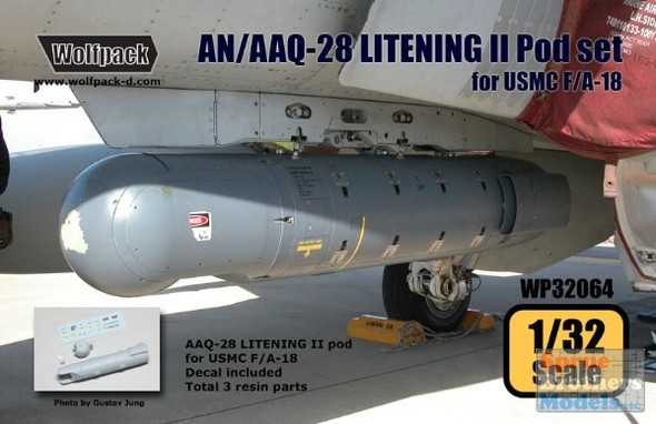 WPD32064 1:32 Wolfpack AN/AAQ-28 LITENING II pod (for USMC F/A-18_AN/AAQ-28 LITENING II Pod Set (for USMC F-18)