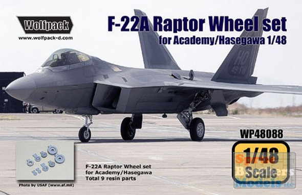 WPD48088 1:48 Wolfpack F-22A Raptor Wheels Set (HAS/ACA kit) #48088 WPD48088 1:48 Wolfpack F-22A Raptor Wheels Set (HAS/ACA kit) #48088