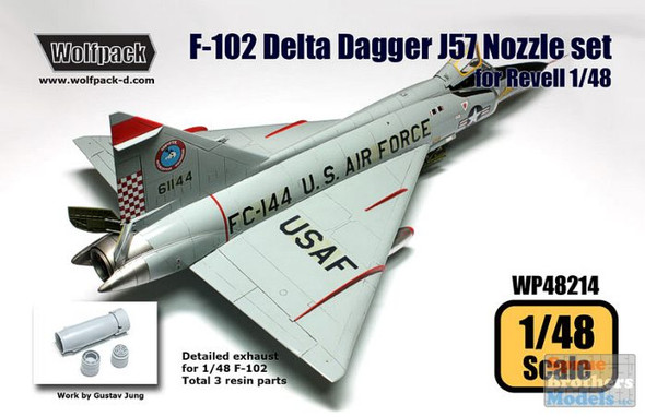WPD48214 1:48 Wolfpack F-102 Delta Dagger J57 Engine Nozzle Set (REV kit)