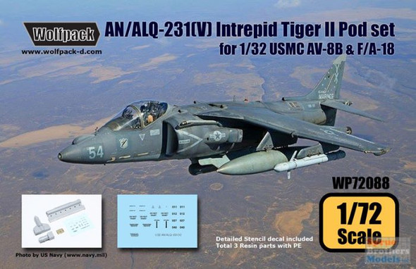 WPD72088 1:72 Wolfpack AN/ALQ-231(V) Intrepid Tiger II Pod Set (for USMC AV-8B & F-18)