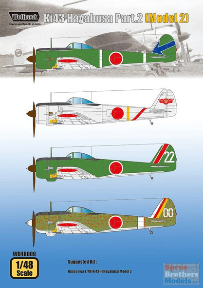 WPDDEC48009 1:48 Wolfpack Decal - Ki43 Hayabusa Part 2 (Model 2)