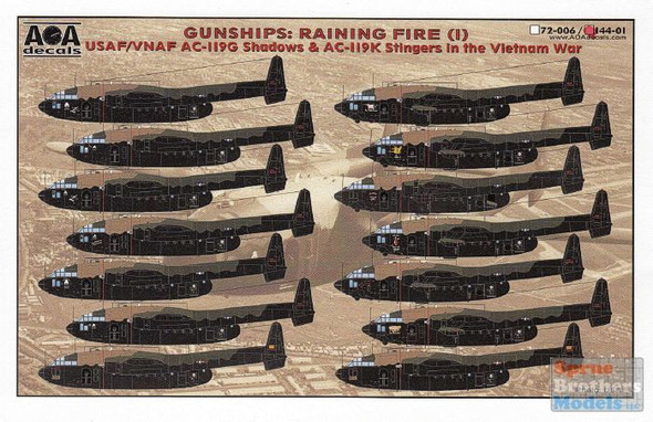 AOA14401 1:144 AOA Decals - Gunships: Raining Fire (1) USAF/VNAF AC-119G Shadows & AC-119K Stingers in the Vietnam War