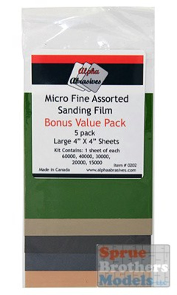 APA0202 Alpha Abrasives Micro Fine Assorted Sanding Film Bonus Value Pack
