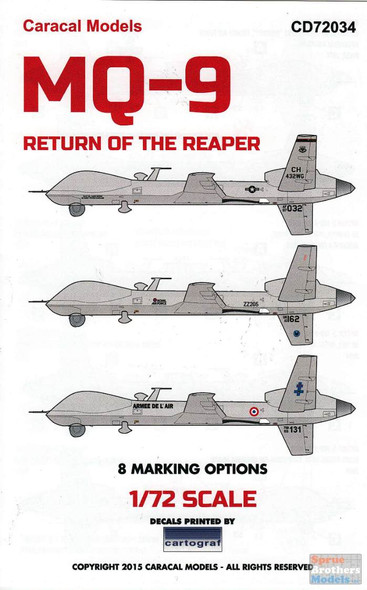 CARCD72034 1:72 Caracal Models Decals - MQ-9 Reaper 'Return of the Reaper'