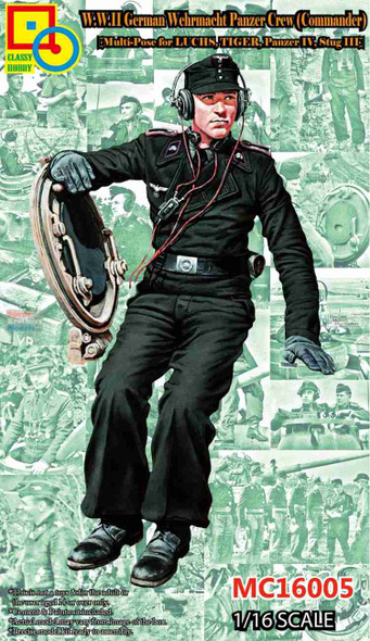 CLH16005 1:16 Classy Hobby German Wehrmacht Panzer Crew Commander Figure CLH16005 1:16 Classy Hobby German Wehrmacht Panzer Crew Commander Figure