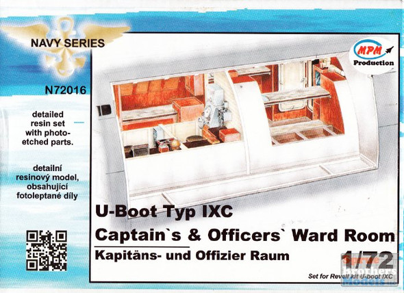 CMKN72016 1:72 CMK U-Boat IX C Captain's & Officers' Ward Room (REV kit)