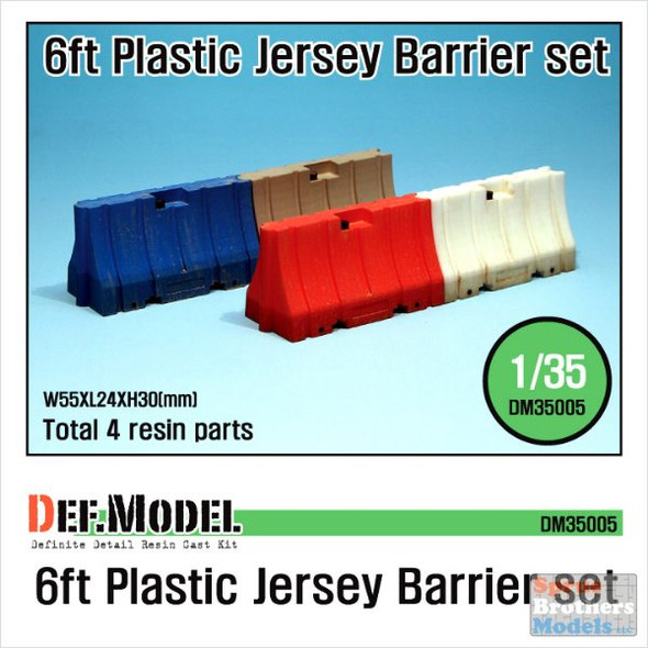 DEFDM35005 1:35 DEF Modern 6ft Plastic Jersey Barrier Set