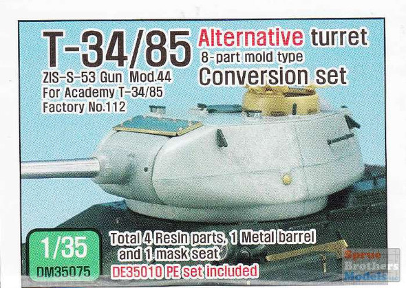 DEFDM35075 1:35 DEF Model T-34/85 Alternative Turret 8-part Mold Type Conversion Set (ACA kit)