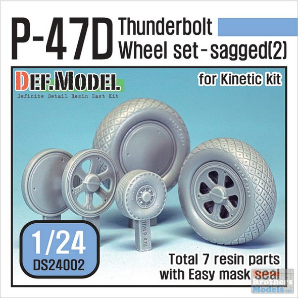 DEFDS24002 1:24 DEF Model P-47D Thunderbolt Sagged Wheel Set #2 (KIN kit)