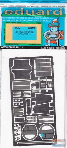 EDU32301 1:32 Eduard PE - Bf 109G-6 Exterior Detail Set (TRP kit) #32301