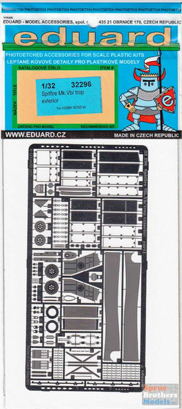 EDU32296 1:32 Eduard PE - Spitfire Mk Vb / Trop Exterior Detail Set (HBS kit) #32296