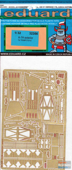 EDU32356 1:32 Eduard PE - A-1H Skyraider Exterior Detail Set (TRP kit)