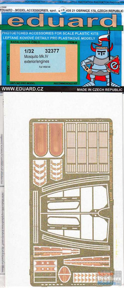EDU32377 1:32 Eduard PE - Mosquito Mk.IV Exterior & Engines Detail Set (HKM kit)