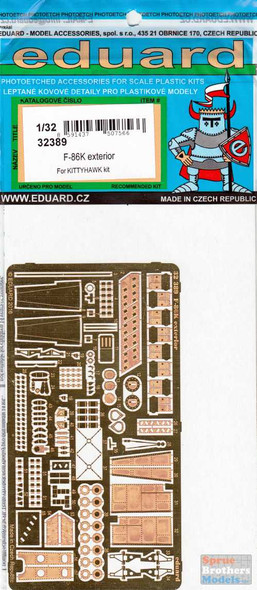 EDU32389 1:32 Eduard PE - F-86K Sabre Exterior Detail Set (KTH kit)