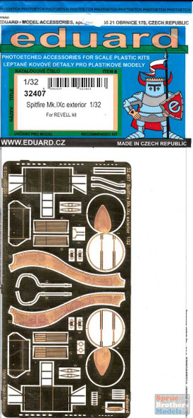 EDU32407 1:32 Eduard PE - Spitfire Mk.IXc Exterior Detail Set (REV kit)