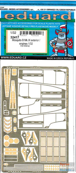 EDU32417 1:32 Eduard PE - Mosquito B Mk.IX Exterior/Engine Detail Set (HKM kit)