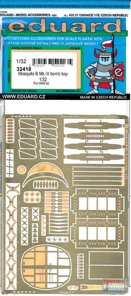 EDU32418 1:32 Eduard PE - Mosquito B Mk.IX Bomb Bay Detail Set (HKM kit)