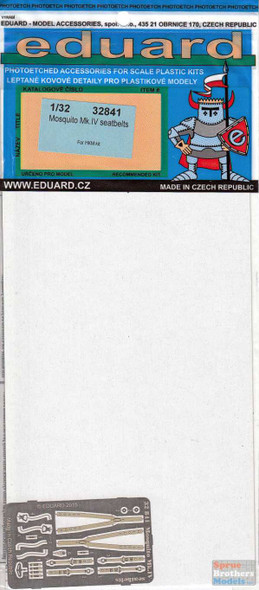 EDU32841 1:32 Eduard Color PE - Mosquito Mk.IV Seatbelts (HKM kit)