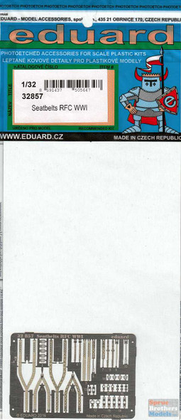 EDU32857 1:32 Eduard Color PE - WWI RFC Seatbelts