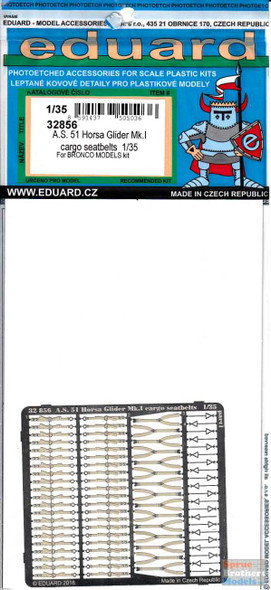 EDU32856 1:35 Eduard Color PE - A.S. 51 Horsa Glider Mk.I Cargo Seatbelts (BNC kit)