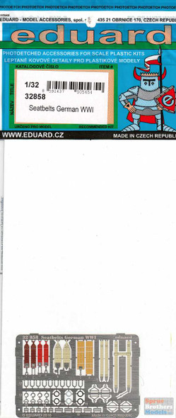 EDU32858 1:32 Eduard Color PE - WWI German Seatbelts