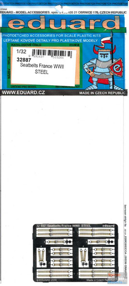 EDU32887 1:32 Eduard Color PE - Seatbelts France WW2 [STEEL]