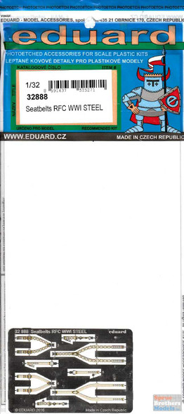 EDU32888 1:32 Eduard Color PE - Seatbelts RFC WW1 [STEEL]