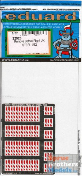 EDU32923 1:32 Eduard Color PE - UK Remove Before Flight Flags [STEEL]