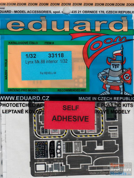 EDU33118 1:32 Eduard Color Zoom PE - Lynx Mk 88 Interior Detail Set (REV kit)
