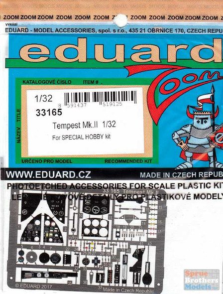 EDU33165 1:32 Eduard Color Zoom PE - Tempest Mk.II (SPH kit)