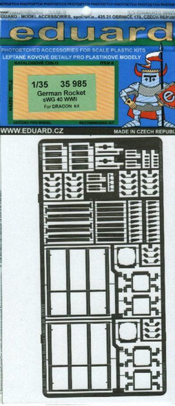 EDU35985 1:35 Eduard PE - German Rocket sWG 40 Detail Set (DRA kit) #35985 (D)