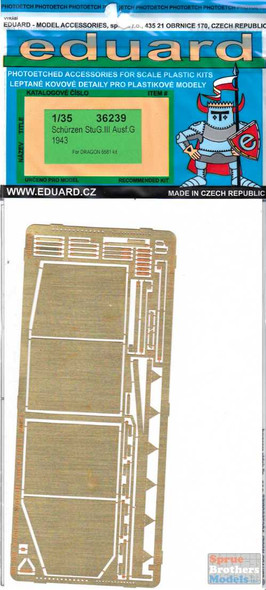 EDU36239 1:35 Eduard PE - Schurzen STuG III Ausf G 1943 (DRA kit)