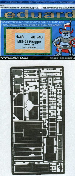 EDU48540 1:48 Eduard PE - MiG-23 Flogger Exterior Detail Set (ITA kit) #48540