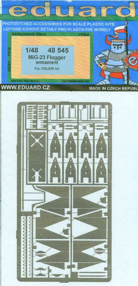 EDU48545 1:48 Eduard PE - MiG-23 Flogger Armament Set (ITA kit) #48545