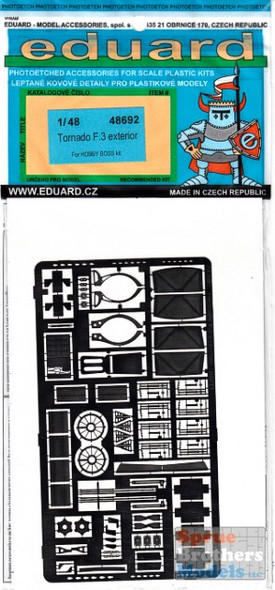 EDU48692 1:48 Eduard PE - Tornado F.3 Exterior Detail Set (HBS kit) #48692