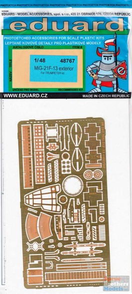 EDU48767 1:48 Eduard PE - MiG-21F-13 Exterior Detail Set (TRP kit)