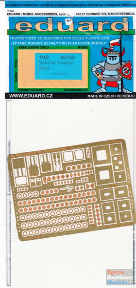 EDU48766 1:48 Eduard PE - Spitfire Mk IX Surface Panels (EDU kit)