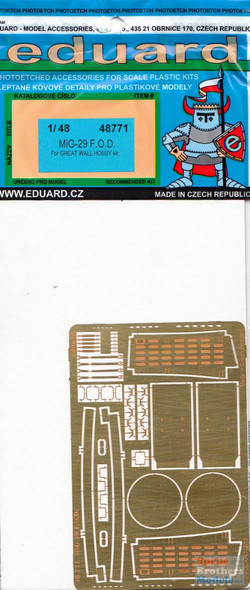 EDU48771 1:48 Eduard PE - MiG-29 Fulcrum FOD (GWH kit)