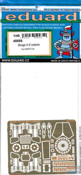 EDU48866 1:48 Eduard PE - Mirage IIIE Exterior Detail Set (KIN kit)