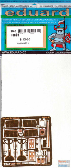 EDU48893 1:48 Eduard PE - Bf 109G-5 Detail Set (EDU kit)