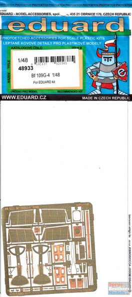 EDU48933 1:48 Eduard PE - Bf 109G-4 Detail Set (EDU kit)
