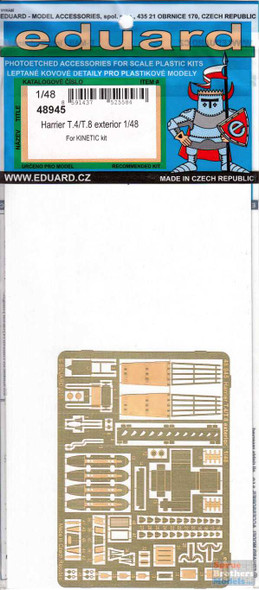 EDU48945 1:48 Eduard PE - Harrier T.4/T.8 Exterior Detail Set (KIN kit)