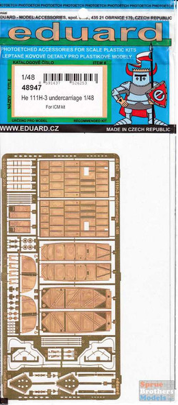 EDU48947 1:48 Eduard PE - He 111H-3 Undercarriage Detail Set (ICM kit)