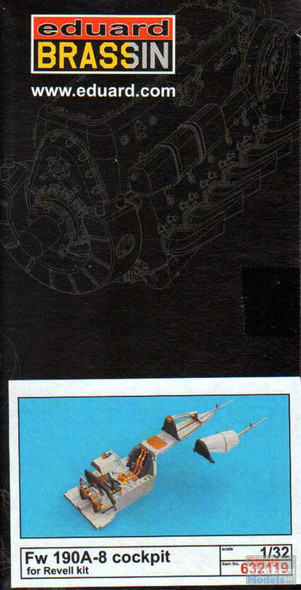 EDU632119 1:32 Eduard Brassin Fw 190A-8 Cockpit Set (REV kit)