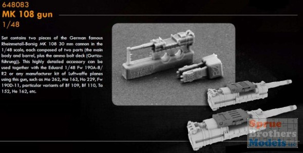 EDU648083 1:48 Eduard Brassin Mk 108 Gun