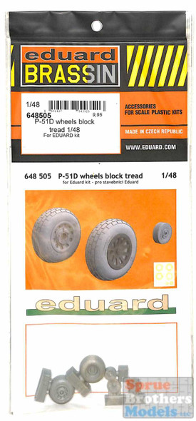 EDU648505 1:48 Eduard Brassin P-51D Mustang Wheels Block Tread (EDU kit)