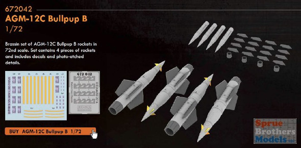 EDU672042 1:72 Eduard Brassin AGM-12C Bullpup B Missile Set