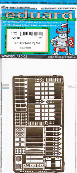 EDU72610 1:72 Eduard PE - He 111P-2 Exterior Bomb Bay (AFX kit)