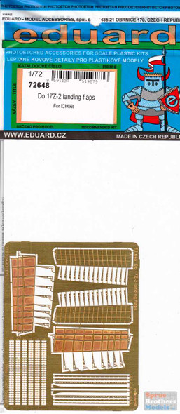 EDU72648 1:72 Eduard PE - Do 17Z-2 Landing Flaps (ICM kit)