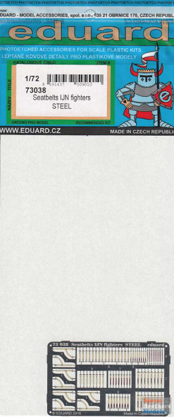 EDU73038 1:72 Eduard Color PE - Seatbelts IJN Fighters (Steel)